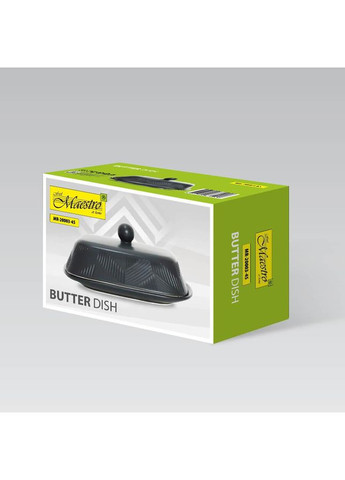 Масленка керамическая MR-20003-45 Geometry Black для сливочного масла. Maestro (362459168)