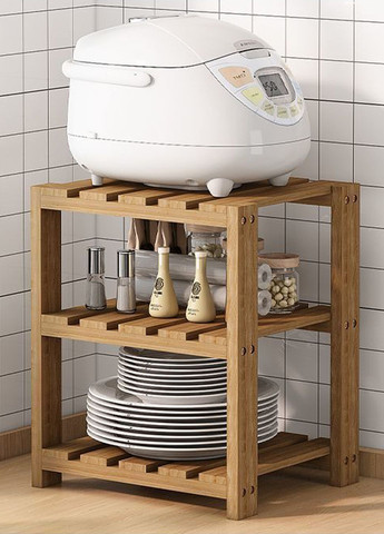 Этажерка на три полочки из натурального дерева New Home 3 Тёмно-коричневый No Brand (365783917)