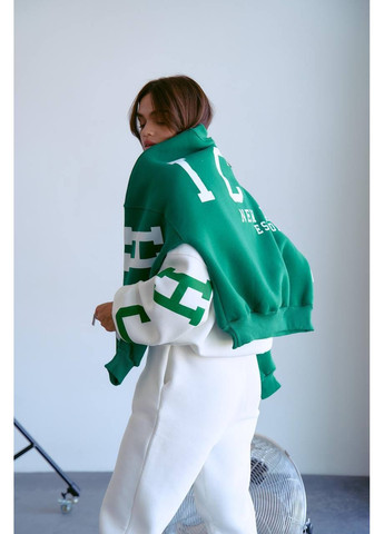 Зеленый свитшот женский — замер в описании DK/DL Мода без кордонів абстрактный без декора (366527058)