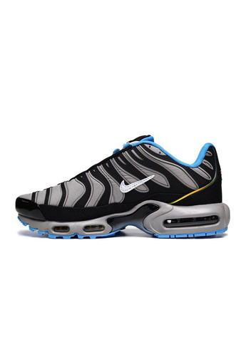Серые демисезонные кроссовки мужские nike air max tn black grey waterproof найк аир макс тн плюс No Brand