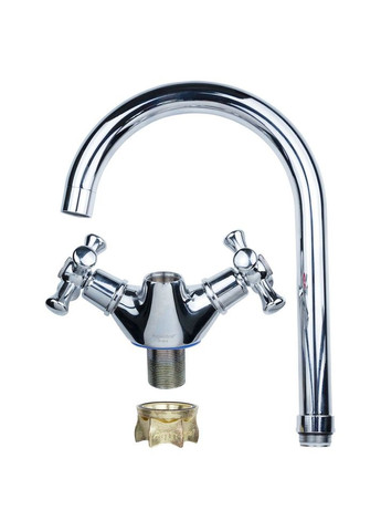 Смеситель PL 1/2" для кухни гусь высокий ухо на гайке PL-4B455C AQUATICA (365595438)