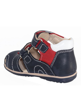Цветные сандалии 717 для мальчиков сине-красные, нубук. размер 19 Ortopedia