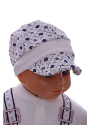 Білий демісезонний комплект повзунки, сорочечка, кепка для хлопчика в коробці білий 62 см (40176) Nenny baby