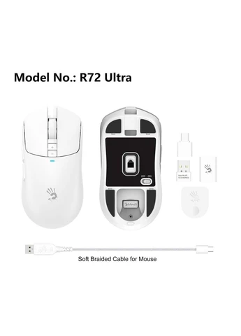 Миша бездротова R72 Ultra Білий Bloody (400429999)