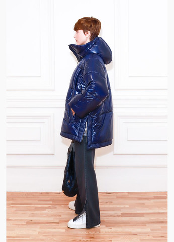 Синя зимня зимова темно-синя куртка з капюшоном конкор Dolcedonna