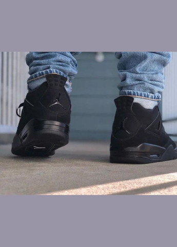 Черные демисезонные nike air jordan 4 retro No Brand кросівки