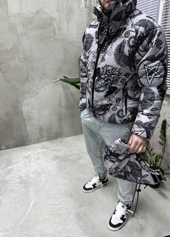 Белая зимняя зимняя куртка с отстегивающимся капюшоном No Brand