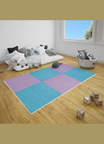 Підлога-пазл плюшевий БЛАКИТНИЙ 60*60*1cm (D) SW-00002091 Sticker Wall (315790760)