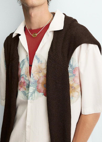 Серая рубашка с рисунком Zara