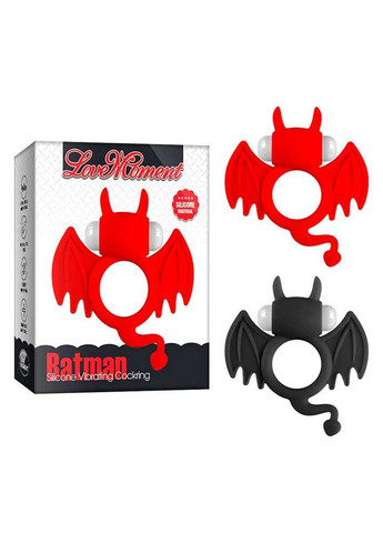 Красное эрекционное кольцо с вибростимуляцией Batman No Brand (288538858)