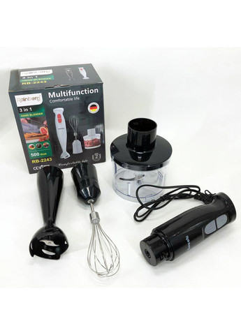 Блендер 3в1 RB-2243 500W погружной блендер измельчитель, блендер для детского пюре. Цвет: Rainberg (365813115)