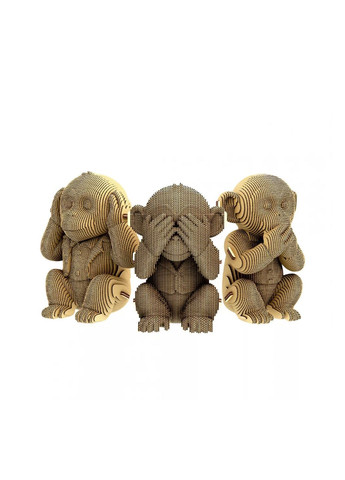 Картонный конструктор 3D Puzzle MONKEYS TRIO цвет разноцветный CB-00289956 Cartonic (372079970)