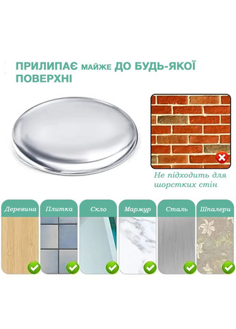 Стопор дверной настенный стоппер упор на ручку дверей силиконовый круглый 6 шт Прозрачный 79_1_1_1С No Brand (367738742)