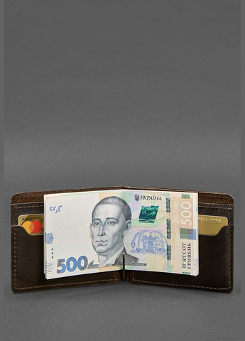 Шкіряне портмоне 13.0 затискач темно-коричневе Crazy Horse (A-028204) BlankNote (328444530)