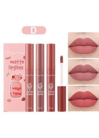 Набір водостійких рідких матових помад Matte Lipgloss D 3 шт Dragon Ranee (314933547)