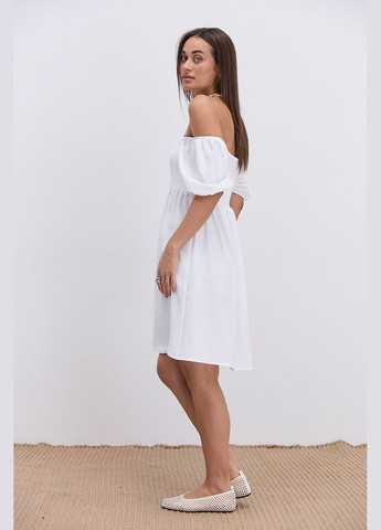 Молочна коротка літня сукня кольору хакі з відкритими плечима Arjen