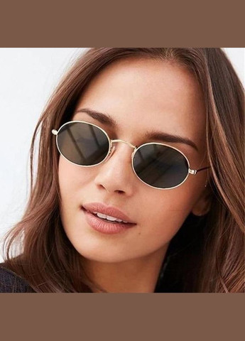 Сонцезахисні окуляри овали чорні в металевій золотистої оправі LIGHT (329058313)