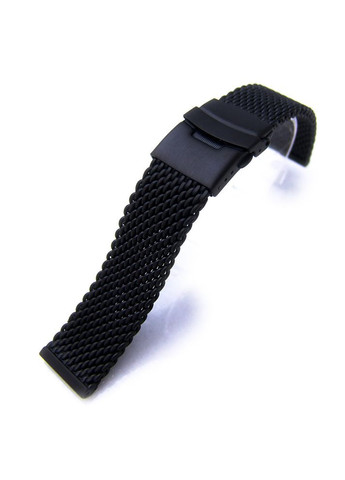 Браслет для годинника PVD Black Mesh Watch Band с застібкою PushButton Clasp (20 мм) Taikonaut (292132729)