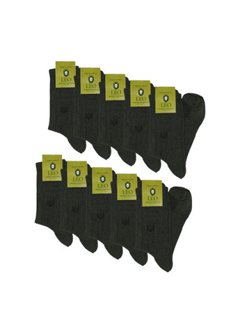 Оливкові набір чоловічих шкарпеток трекінгових високих patriot 10 пар олива + присипка сушар для ніг Лео (324416213)