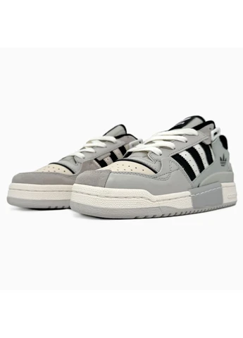 Белые демисезонные кроссовки мужские adidas forum low white/grey адидас форум белые No Brand