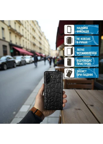 Шкіряна накладка Reptile Cover для Samsung Galaxy A36 Чорний (79356) Stenk (359472528)