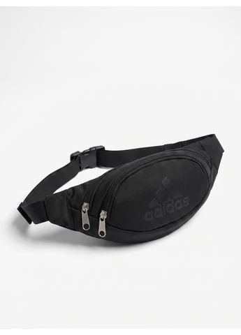 Тканинна бананка Adidas чорна чоловіча жіноча сумка поясна через плече нагрудна спортивна міська 1000d модель No Brand (401462050)