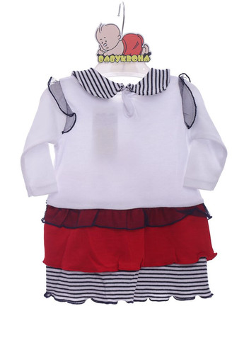 Красное платье с длинным рукавом трикотажное морячка красный 74 см (36941) BABYKROHA (323469651)