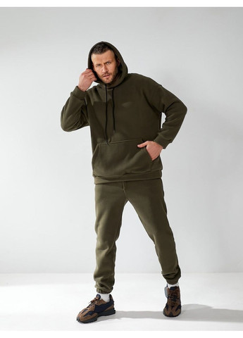 Оливковий (хакі) демісезонний костюм (худі, штани), колір хакі No Brand