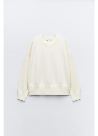 Білий демісезонний базовий молочний светр Zara