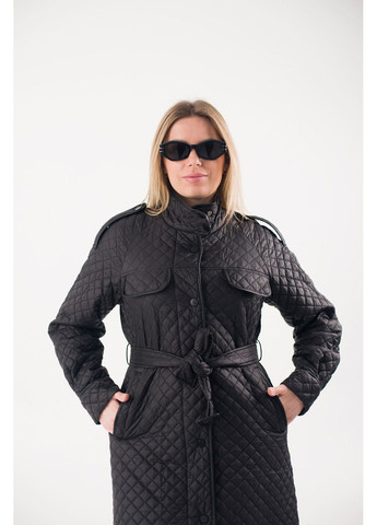 Черная демисезонная пальто 21 - 18088 Vivilona