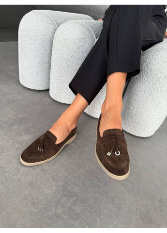 Темно-коричневые лоферы chocolate charm No Brand