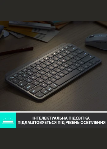 Клавіатура бездротова MX Keys Mini For Mac Minimalist Wireless Illuminated Pale Grey (920-010526) Logitech (337689153)