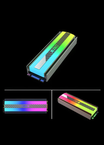 Радіатор охолодження Teucer для SSD M.2 2280 з ARGB підсвіткою 5V 3Pin No Brand (342116066)