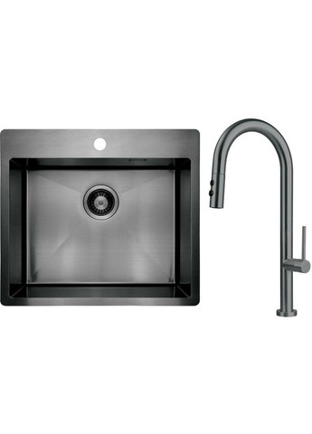 Набір для кухні Olfato сталева мийка ZPO_D10B + міш. BQO_D72M, титан Deante (314927400)