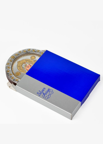 Вифлеємська Ікона Божої Матері 12х15,5см під склом аркової форми в шкірі Silver Axion (265446280)