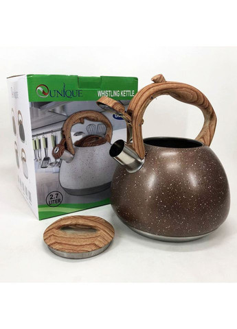 Чайник со свистком UN-5306 2,7л мрамор, качественный чайник для газовой плиты. Цвет: Unique (365813140)