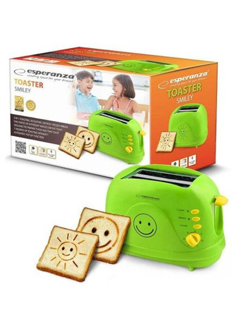 Тостер Smiley EKT003G 750 Вт зелений Esperanza (364104844)