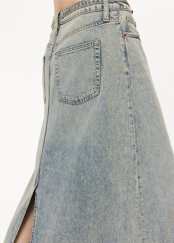 Голубая джинсовая однотонная юбка H&M