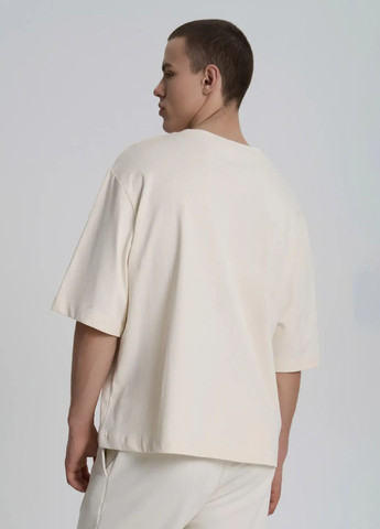 Светло-бежевая футболка мужская с коротким рукавом Роза