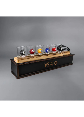 Набор рюмок 6 шт. вставки: шар для бильярда | Изделия ручной работы Handmade 225-001-049 (366889337)