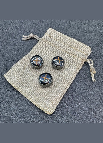 Руна Талисман Гебо из натурального камня Гематит d-17х10мм+- (цена за 1шт) No Brand руни (304426683)