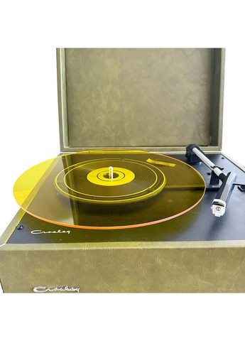 Сліпомат для платівок килимок для вінілового програвача з акрилу прозорий Жовтий No Brand (366304373)