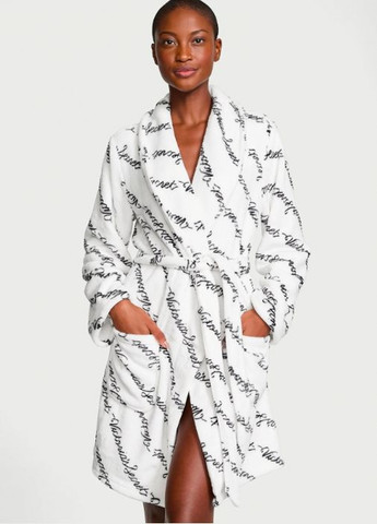 Плюшевый халат Plush Robe XS/S Белый лого Victoria's Secret (316037830)