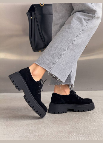 No Brand Стильные женские туфли черный з натуральная замша, — демисезон (321997268)