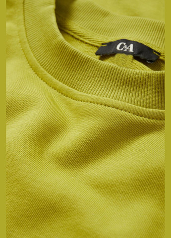 Зеленый свитшот из хлопка C&A однотонный (329294760)