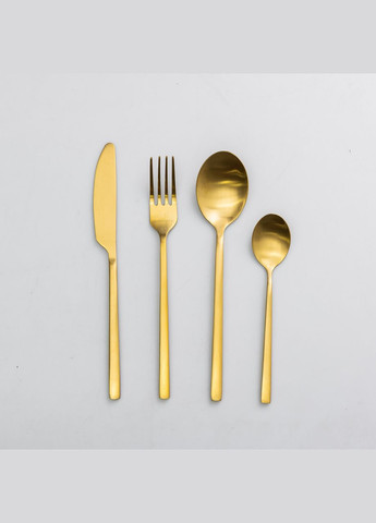 Набор столовых приборов на 6 персон 24 предмета столовый набор приборов Золотистый HP-20-25 Yiwu (324305041)