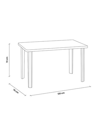 Стіл для саду пластиковий Marshall, графіт Bica (362583976)