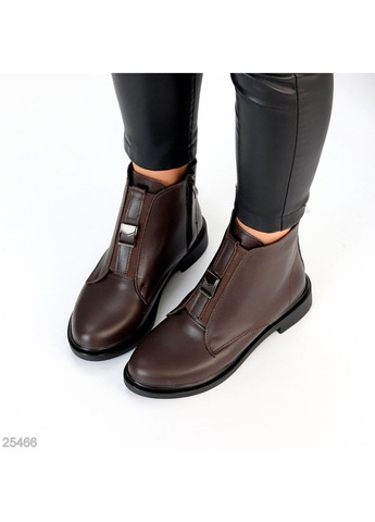 Черевики жіночі Seline натуральна шкіра шоколадні No Brand (361850342)