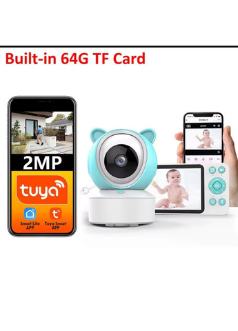 Відеоняня -WiFi+гнучке кріплення, 5 дюймів HD екран, камера 1080Р та керування зі смартфона, датчиком звуку Baby Monitor BM-01 (363555661)