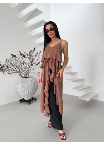 Коричневая женская блузка-туника Україна